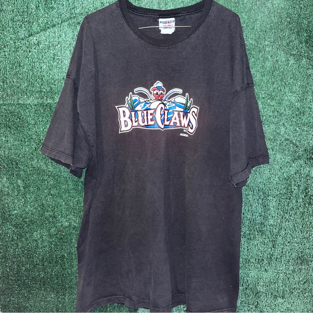 Lakewood Blue Claws Vintage Y2K Jerzees Black Shirt XXXL MiLB New Jersey Shore